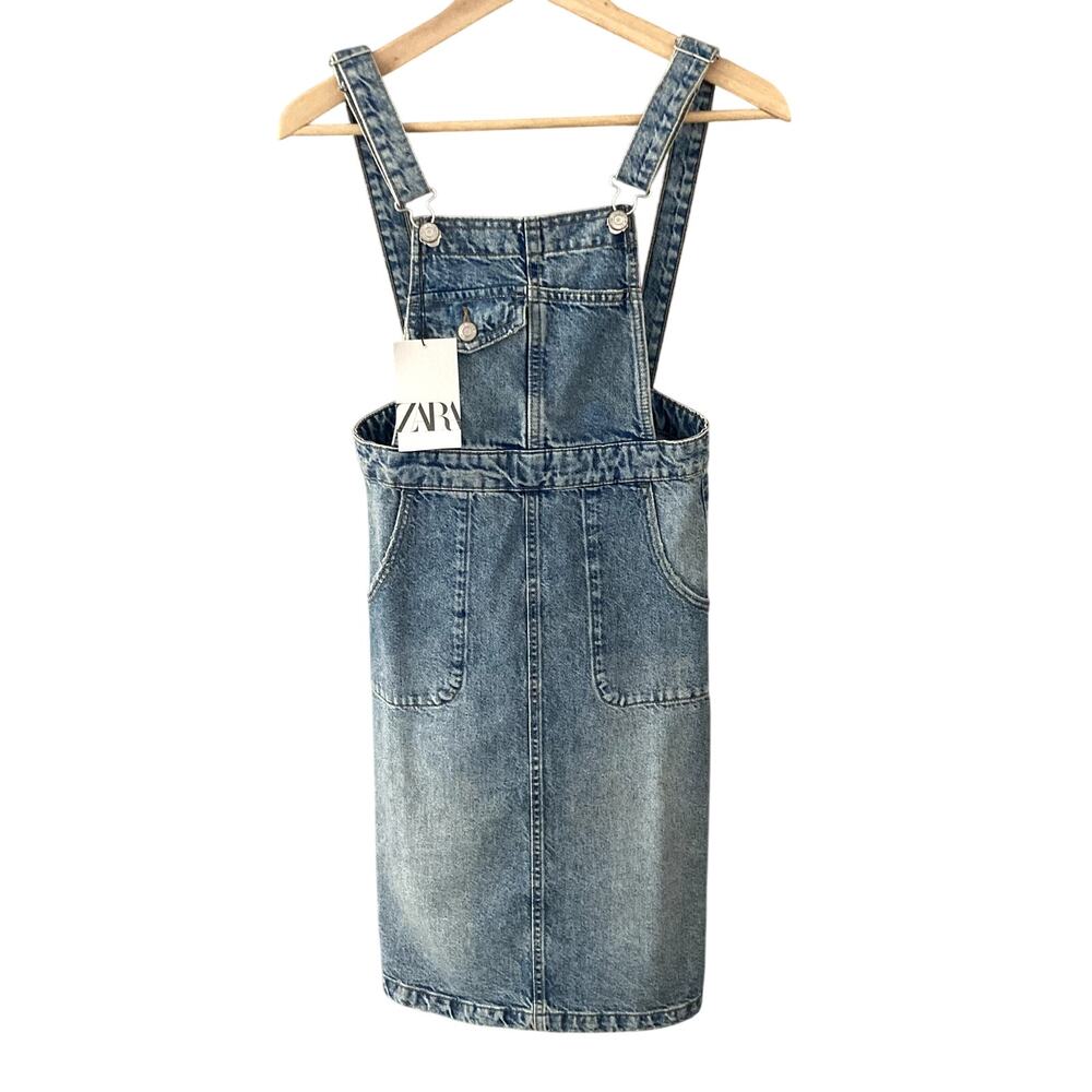 Zara Girls NEW Denim Pinafore Dress 10